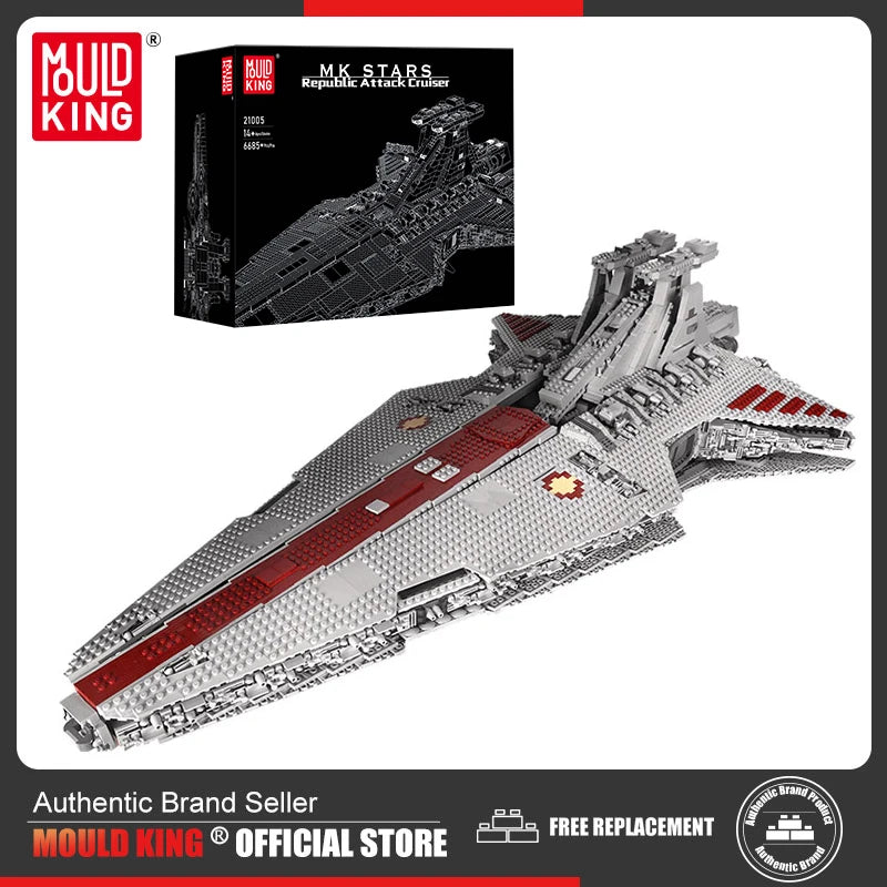 Republic Attack Cruiser Building Set - 6685PCS Starship Assembly Kit