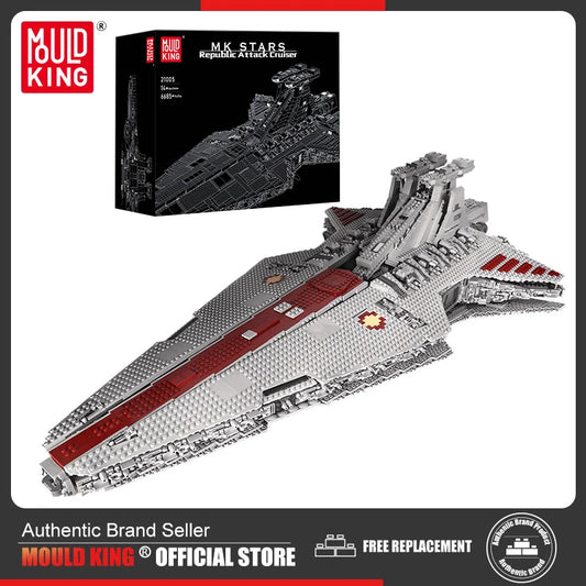 Republic Attack Cruiser Building Set - 6685PCS Starship Assembly Kit