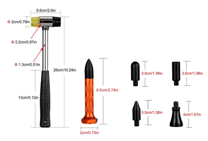 Dent Repair Kit - Spring Steel Rods, Dent Puller, Glue Sticks, Tools for Car