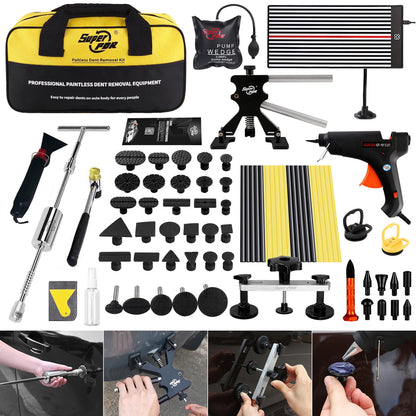 Paintless Dent Removal Tool Kit - Car Dent Repair, Slide Hammer, Glue Gun