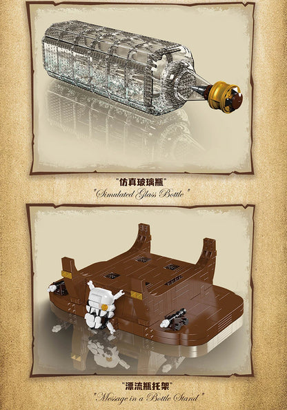 Pirate Ship in a Bottle Building Set - 2206PCS MOC Sailboat Model Kit