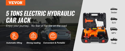 5-Ton Electric Car Jack - Portable Hydraulic Lift for SUV, MPV, Truck