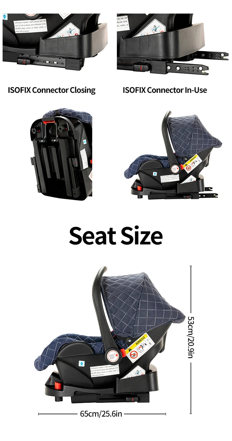 Fashion 3-in-1 Baby Stroller Travel System - Portable Pushchair & Carrier