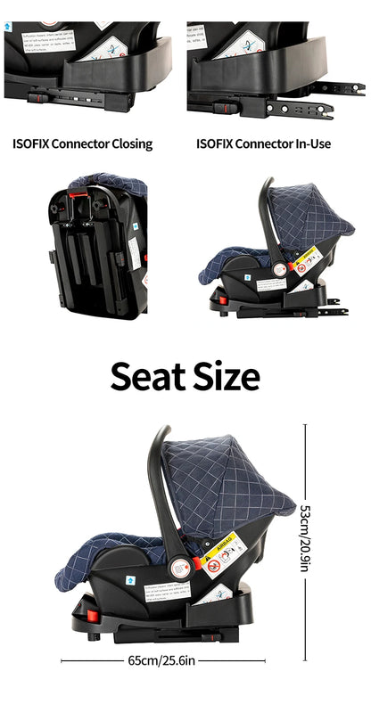 Fashion 3-in-1 Baby Stroller Travel System - Portable Pushchair & Carrier