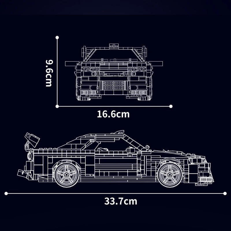 Skyline Racing Car Building Set - 1471PCS MOC Sports Car Model Kit