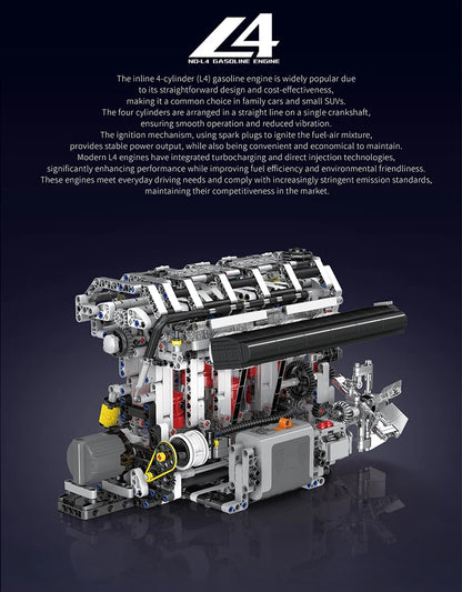 Engine Building Set - STEM Remote Control Toy for Kids & Adults