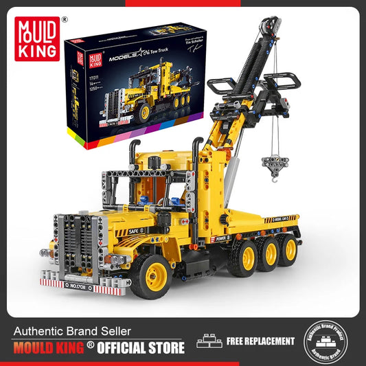 Tow Truck Building Set - 17011 MOC Road Trailer Kit for Teens & Adults