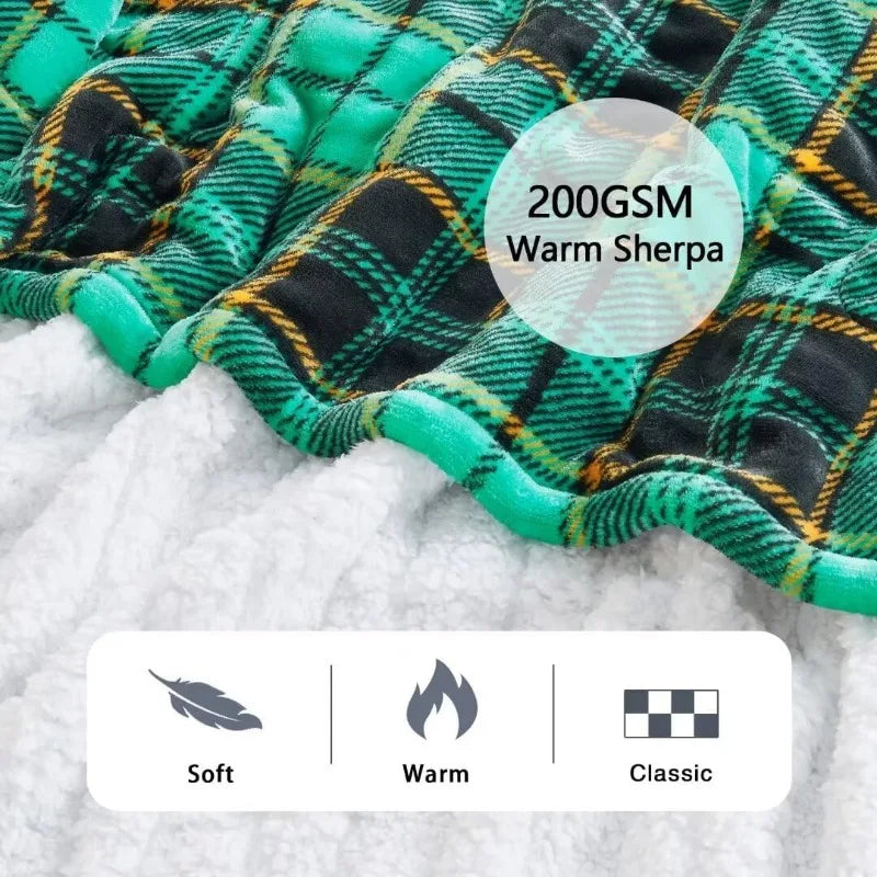 Heated Electric Blanket Throw, 10 Heat Levels, 8-Hour Auto Off, Washable