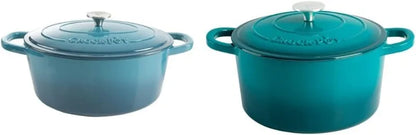 7-Quart Oval Enameled Cast Iron Dutch Oven, Sunset Orange, with Lid