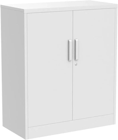 Lockable Metal Storage Cabinet with Adjustable Shelves, Garage & Office Use