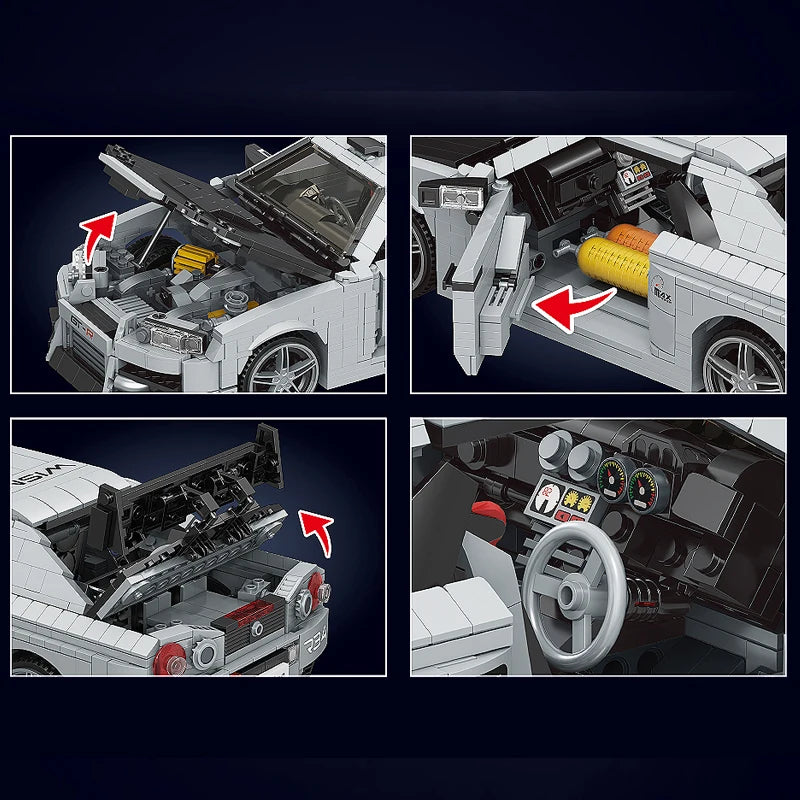 Skyline Racing Car Building Set - 1471PCS MOC Sports Car Model Kit