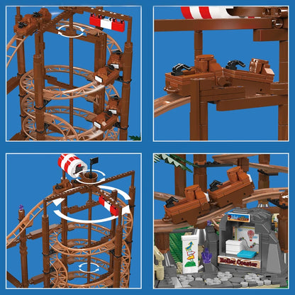 Motorized Double Helix Roller Coaster Set - 2174PCS STEM Building Toy