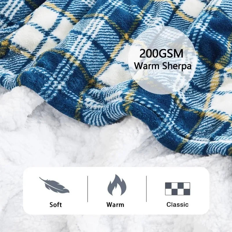 Heated Electric Blanket Throw, 10 Heat Levels, 8-Hour Auto Off, Washable