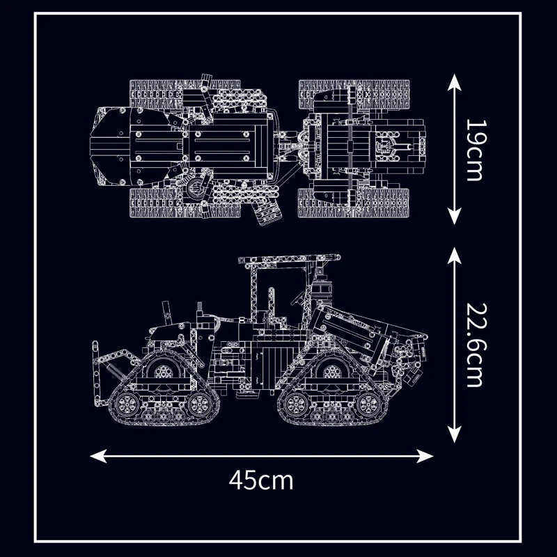 Crawler Tractor Building Set - STEM Remote Control Toy for Kids & Adults