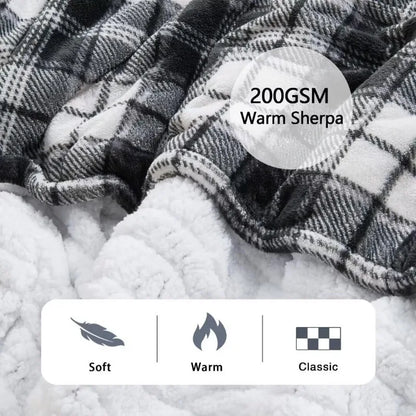 Heated Electric Blanket Throw, 10 Heat Levels, 8-Hour Auto Off, Washable
