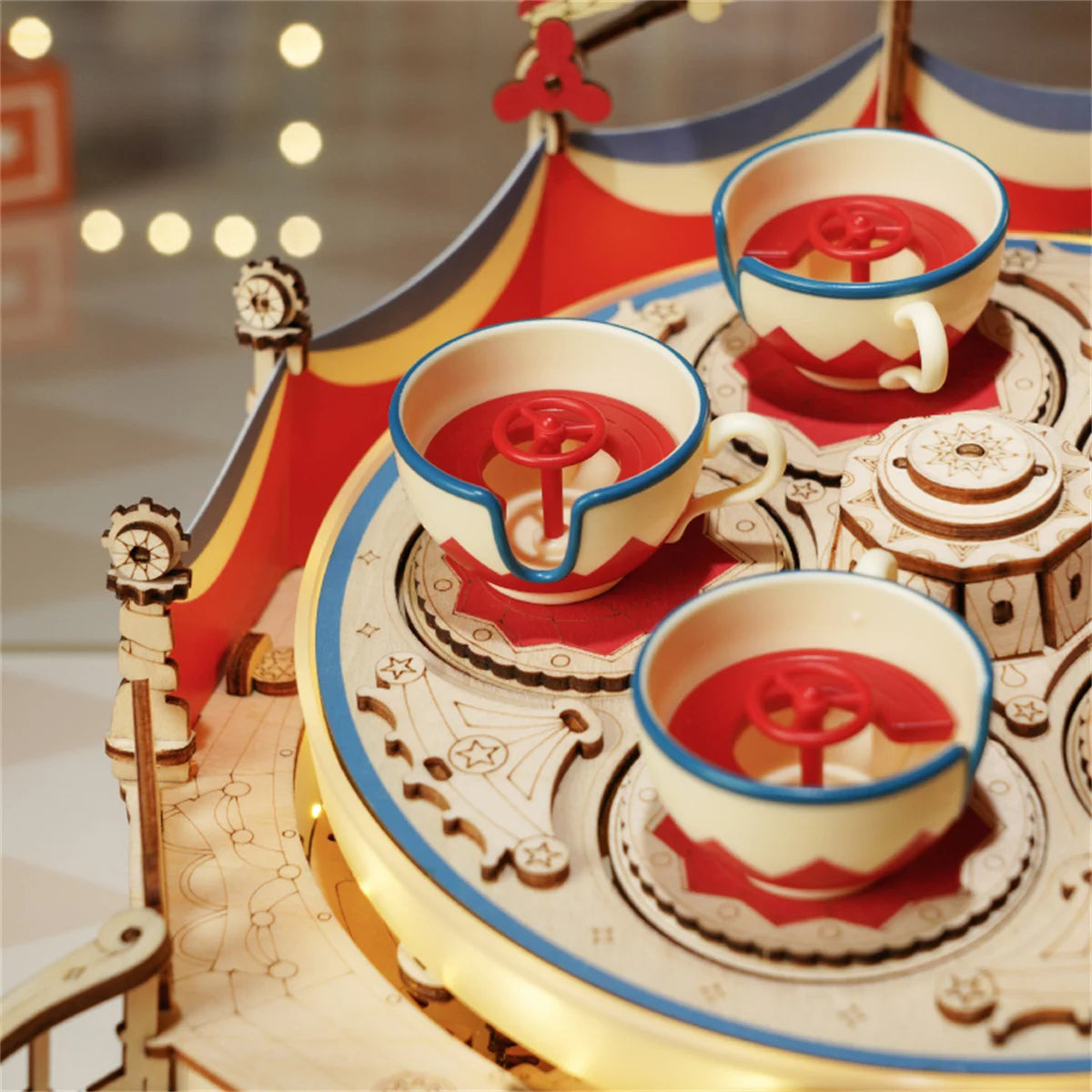 DIY Magic Amusement Park Music Box, Moveable 3D Wooden Puzzle for Kids