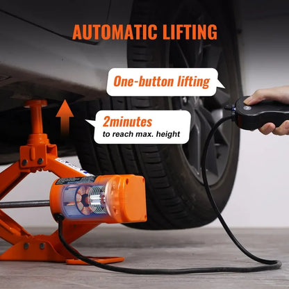 3-Ton Electric Car Scissor Jack Kit - 12V with Impact Wrench, Lifting Set