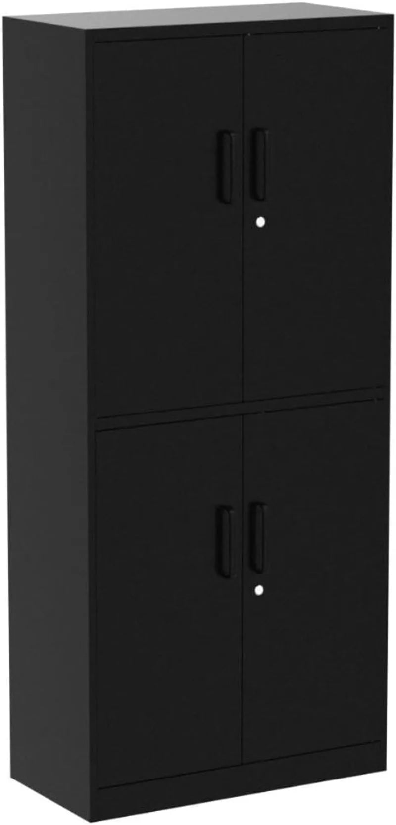 Lockable Metal Storage Cabinet with Adjustable Shelves, Garage & Office Use