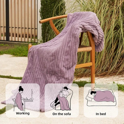 Electric Heated Blanket 50''x60'' Soft Plush, 4 Heat Levels, 3-Hour Auto Off