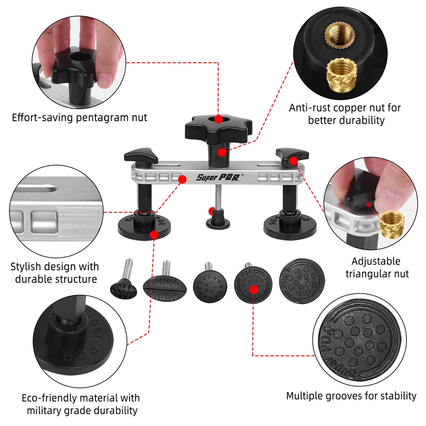 Dent Repair Kit - Spring Steel Rods, Dent Puller, Glue Sticks, Tools for Car