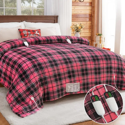 Heated Electric Blanket Throw, 10 Heat Levels, 8-Hour Auto Off, Washable