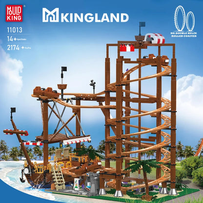 Motorized Double Helix Roller Coaster Set - 2174PCS STEM Building Toy