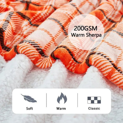 Heated Electric Blanket Throw, 10 Heat Levels, 8-Hour Auto Off, Washable
