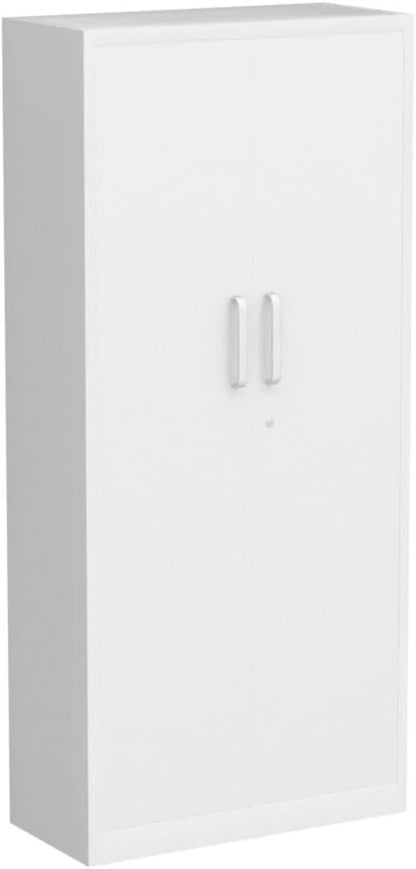 Lockable Metal Storage Cabinet with Adjustable Shelves, Garage & Office Use
