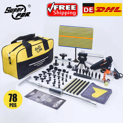 Paintless Dent Repair Kit - Car Dent Remover, Slide Hammer, Glue Gun, Tools Set