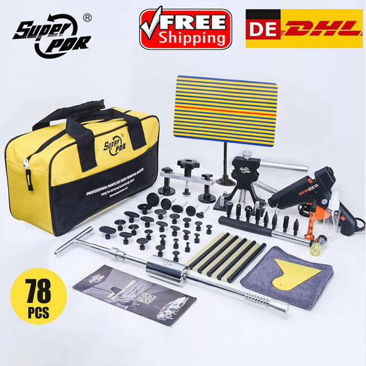 Paintless Dent Repair Kit - Car Dent Remover, Slide Hammer, Glue Gun, Tools Set