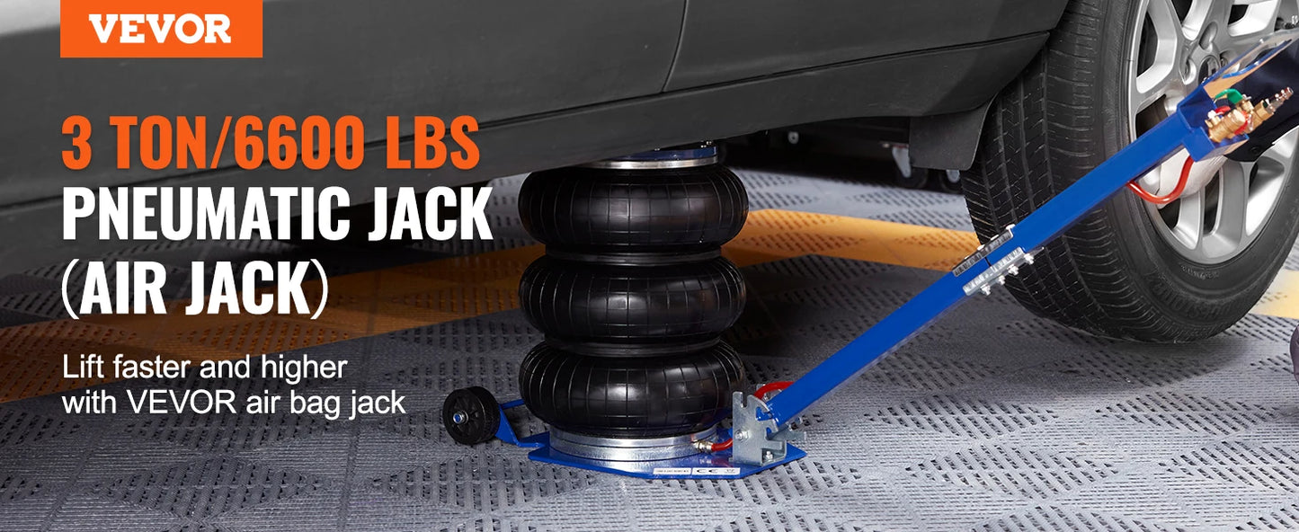 Heavy-Duty 3 Ton/5 Ton Air Bag Jack, Quick Lift Pneumatic Car Jack