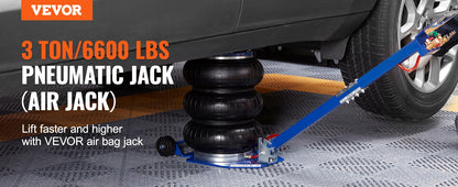 Heavy-Duty 3 Ton/5 Ton Air Bag Jack, Quick Lift Pneumatic Car Jack