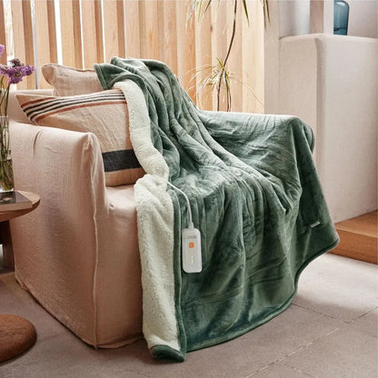 Electric Heated Blanket 50''x60'' Soft Plush, 4 Heat Levels, 3-Hour Auto Off