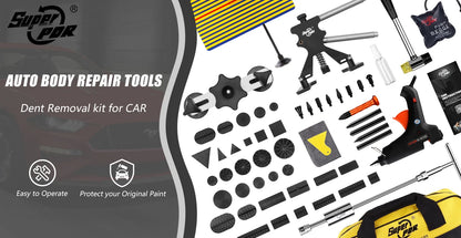 Paintless Dent Repair Kit - Car Dent Remover, Slide Hammer, Glue Gun, Tools Set