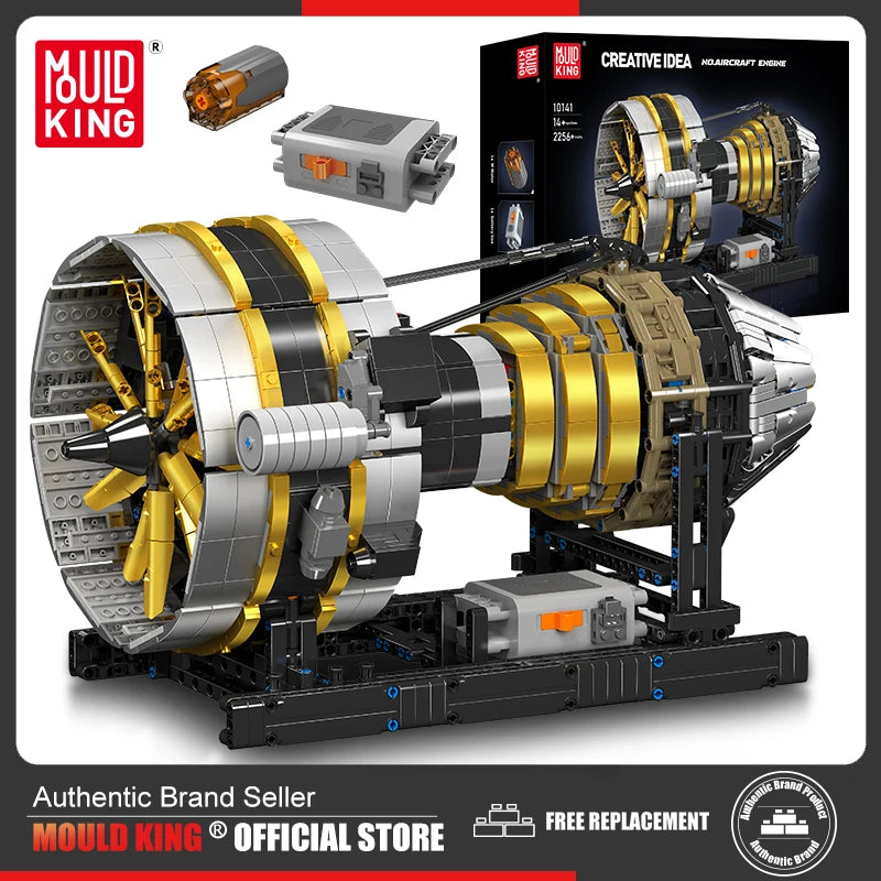 Motorized Aircraft Engine Building Set - 2256PCS STEM Model for Kids & Adults