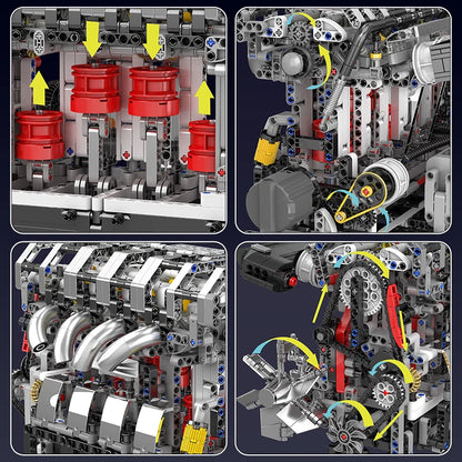 Engine Building Set - STEM Remote Control Toy for Kids & Adults