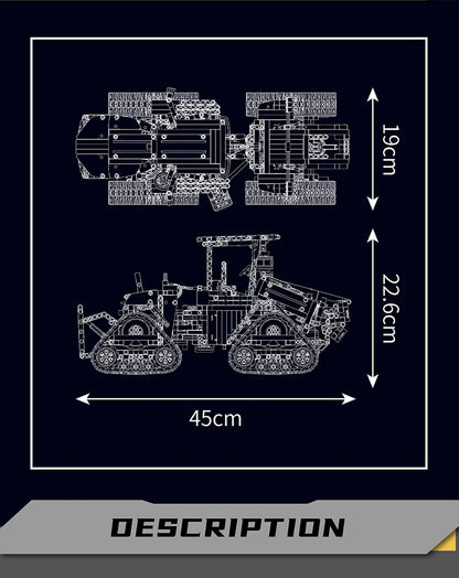 Crawler Tractor Building Set - STEM Remote Control Toy for Kids & Adults