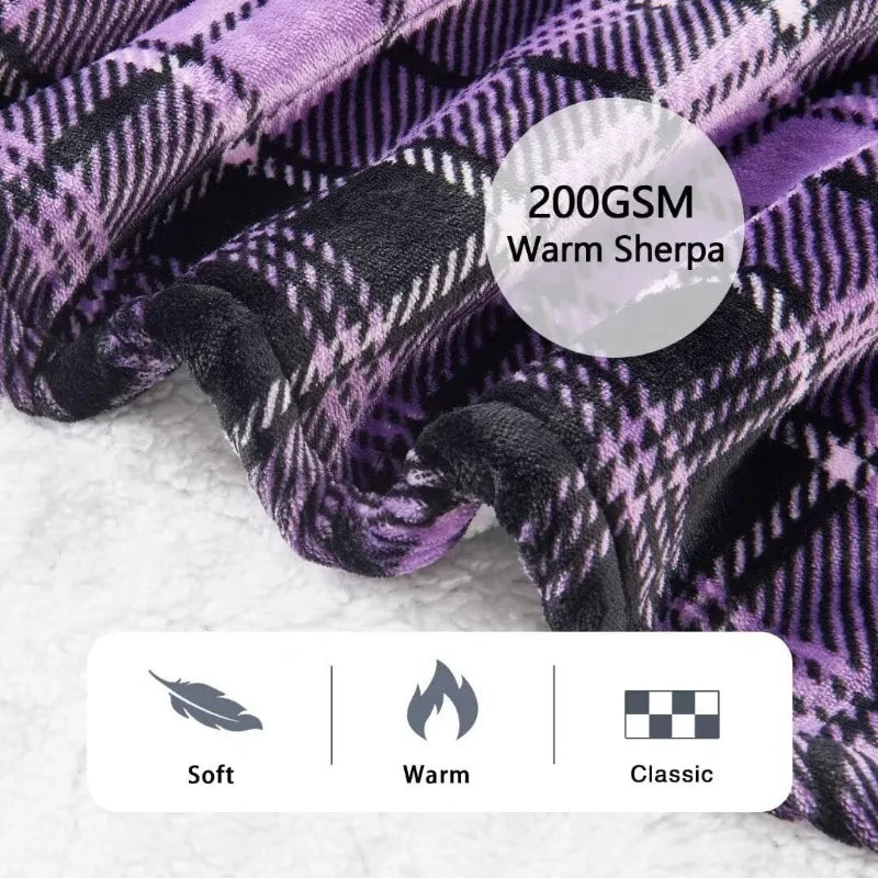 Heated Electric Blanket Throw, 10 Heat Levels, 8-Hour Auto Off, Washable
