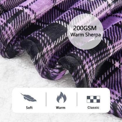 Heated Electric Blanket Throw, 10 Heat Levels, 8-Hour Auto Off, Washable
