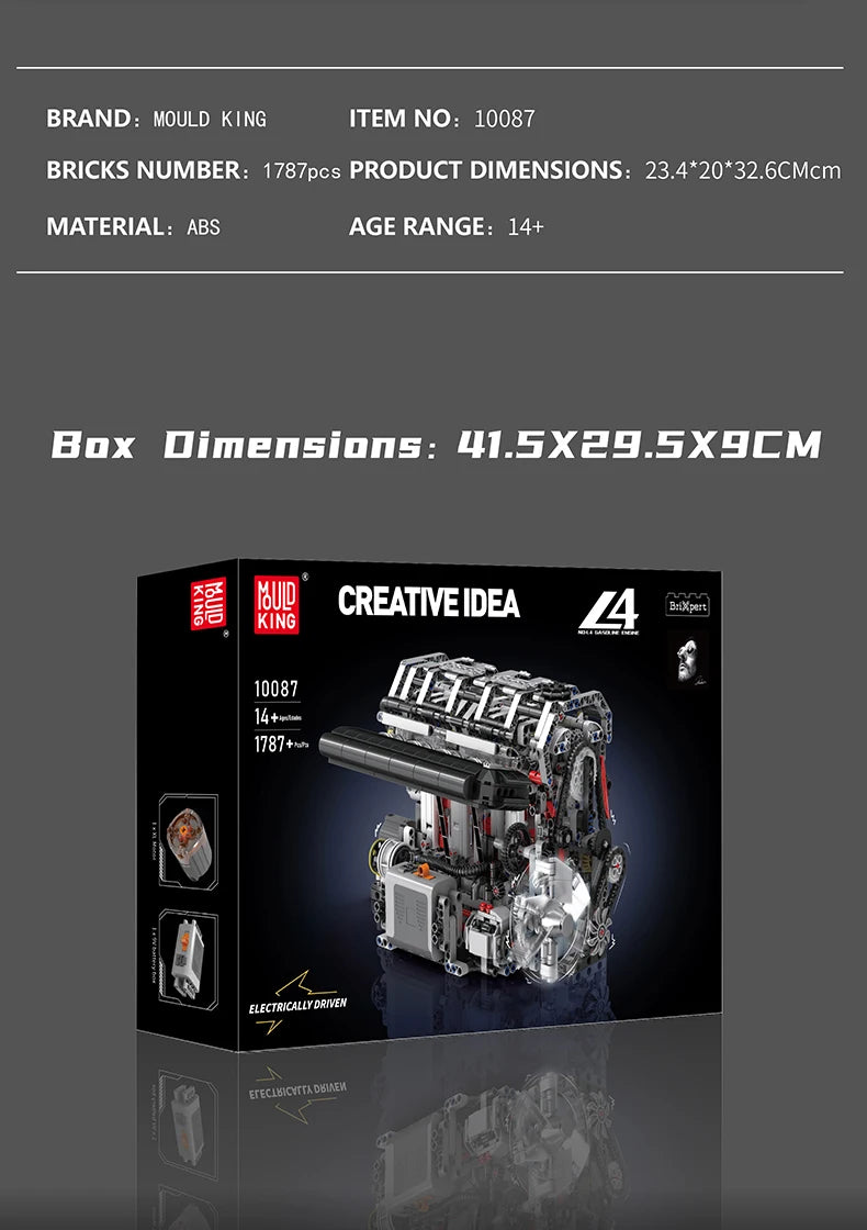 Engine Building Set - STEM Remote Control Toy for Kids & Adults