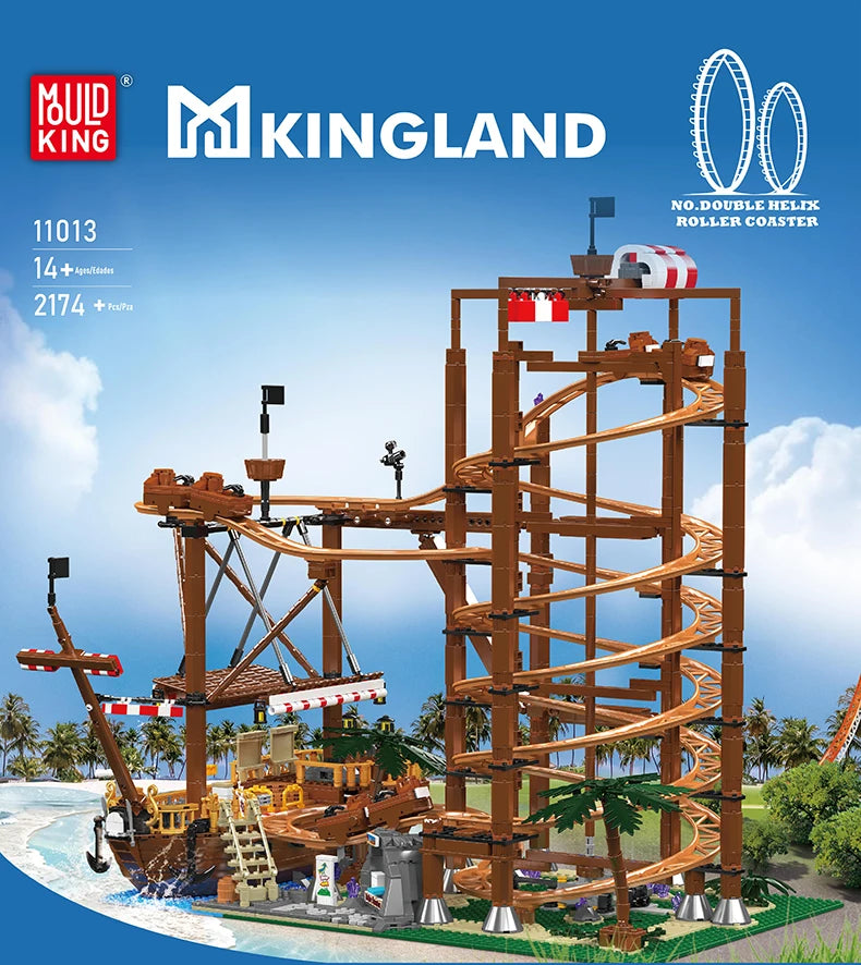 Motorized Double Helix Roller Coaster Set - 2174PCS STEM Building Toy