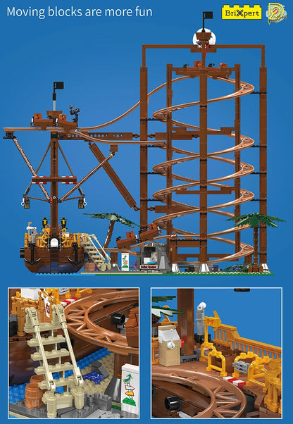 Motorized Double Helix Roller Coaster Set - 2174PCS STEM Building Toy