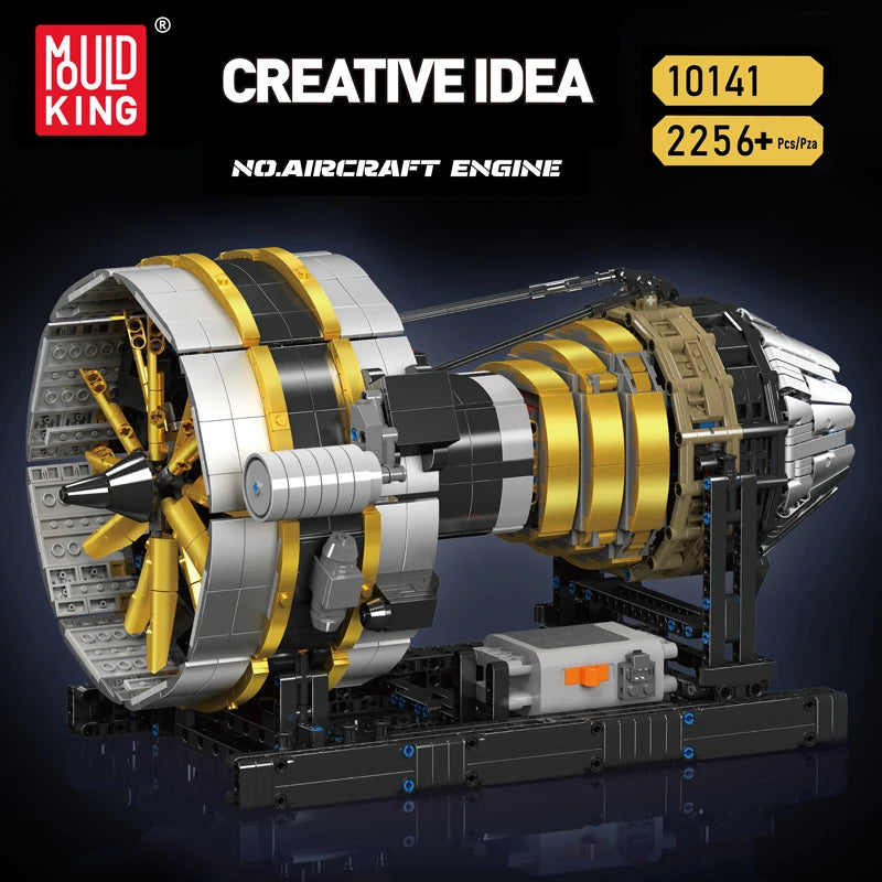 Motorized Aircraft Engine Building Set - 2256PCS STEM Model for Kids & Adults