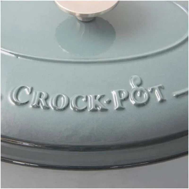 7-Quart Oval Enameled Cast Iron Dutch Oven, Sunset Orange, with Lid