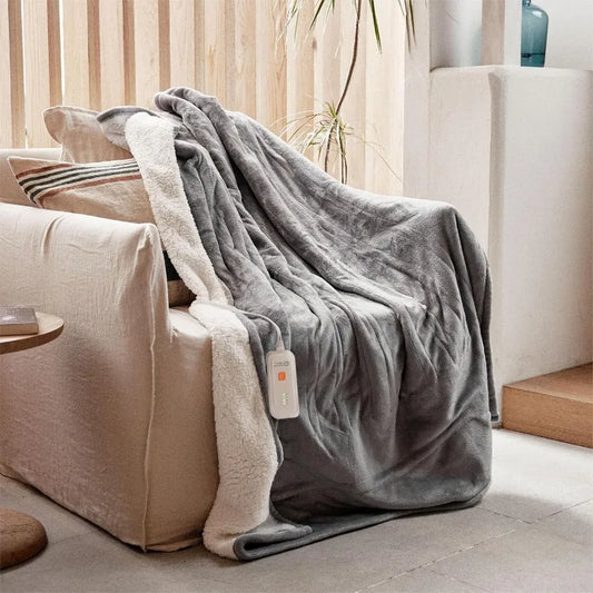 Electric Heated Blanket 50''x60'' Soft Plush, 4 Heat Levels, 3-Hour Auto Off
