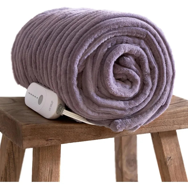 Electric Heated Blanket 50''x60'' Soft Plush, 4 Heat Levels, 3-Hour Auto Off