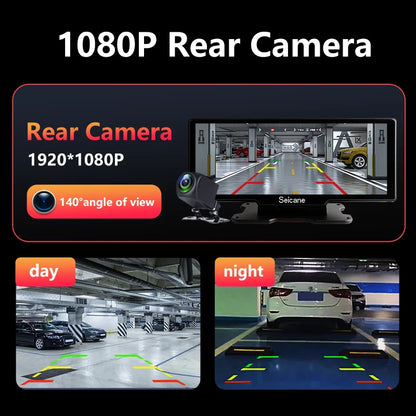 4K Car Dash Cam with 10.26" Touchscreen, Dual Lens, WiFi, CarPlay & Android Auto