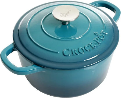 7-Quart Oval Enameled Cast Iron Dutch Oven, Sunset Orange, with Lid