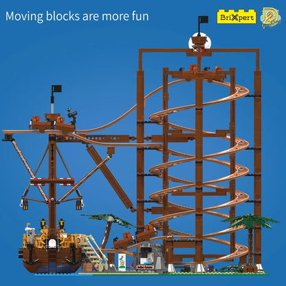 Motorized Double Helix Roller Coaster Set - 2174PCS STEM Building Toy