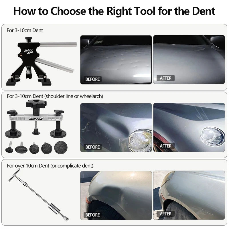 Paintless Dent Repair Kit - Car Dent Removal Tools, Slide Hammer, Glue Gun